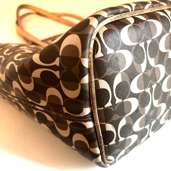 🔥🔥 Take 20% off COACH Coach Signature Tote Bag F25673Brown / Beige PVC … - Picture 8 of 15